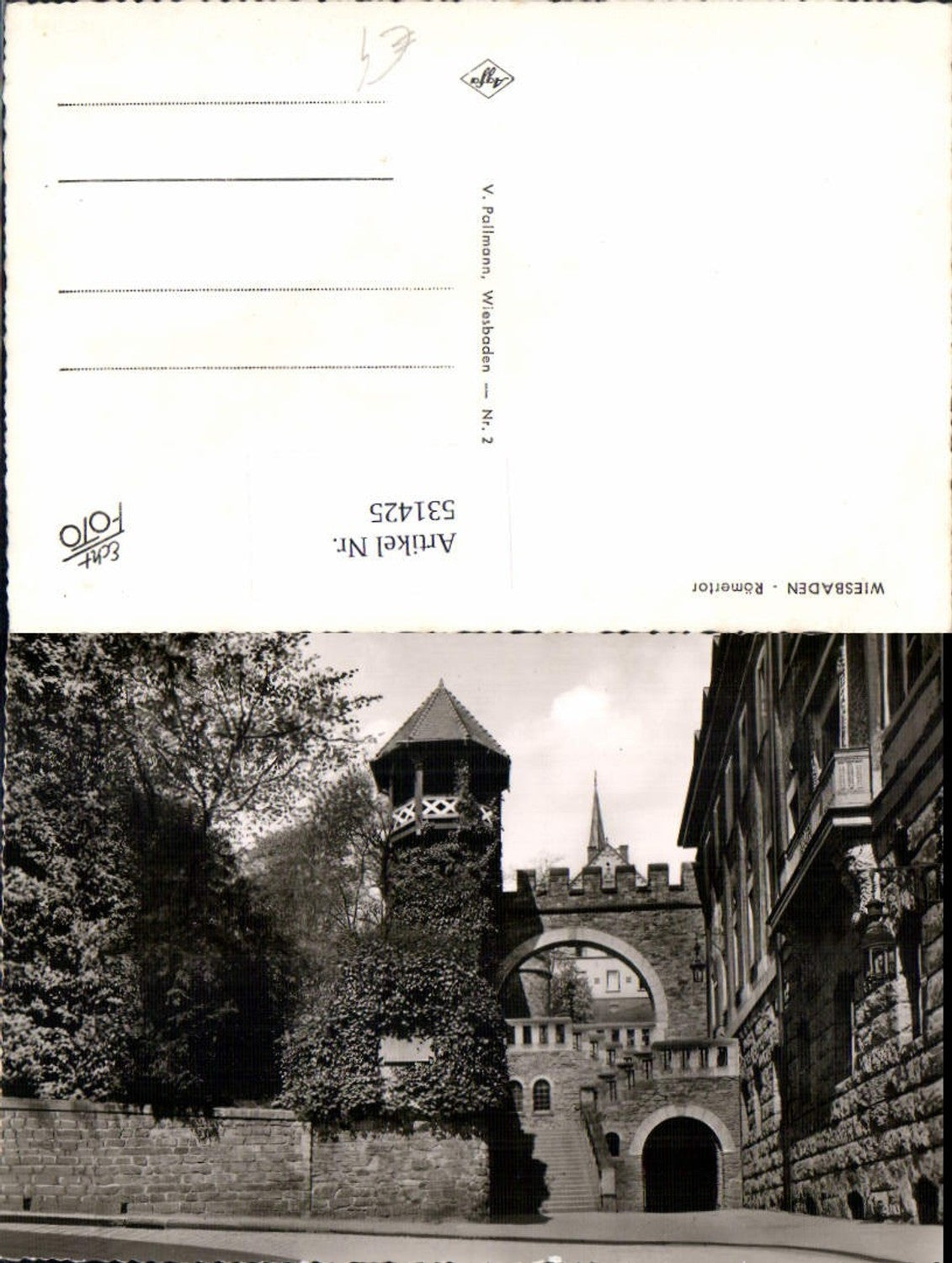 531425,Foto Ak Wiesbaden Römertor