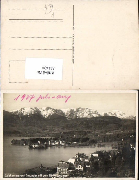 531494,Salzkammergut Gmunden am Traunsee Höllengebirge pub Brandt 5000