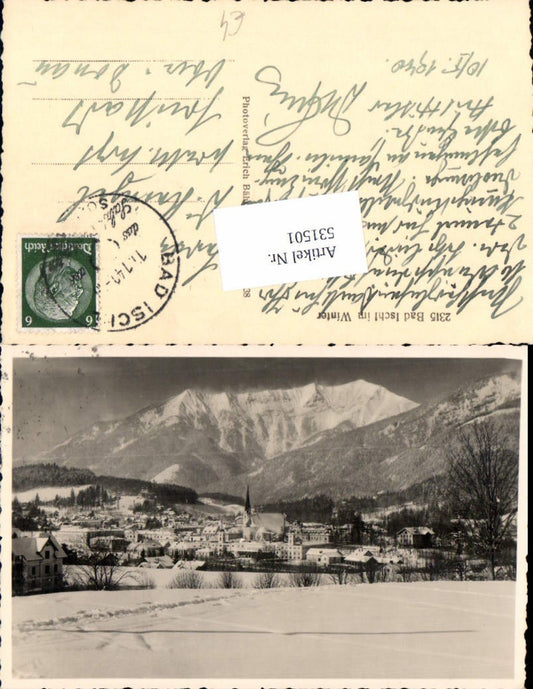 531501,seltene Foto-AK Bad Ischl im Winter pub Bährendt 2315