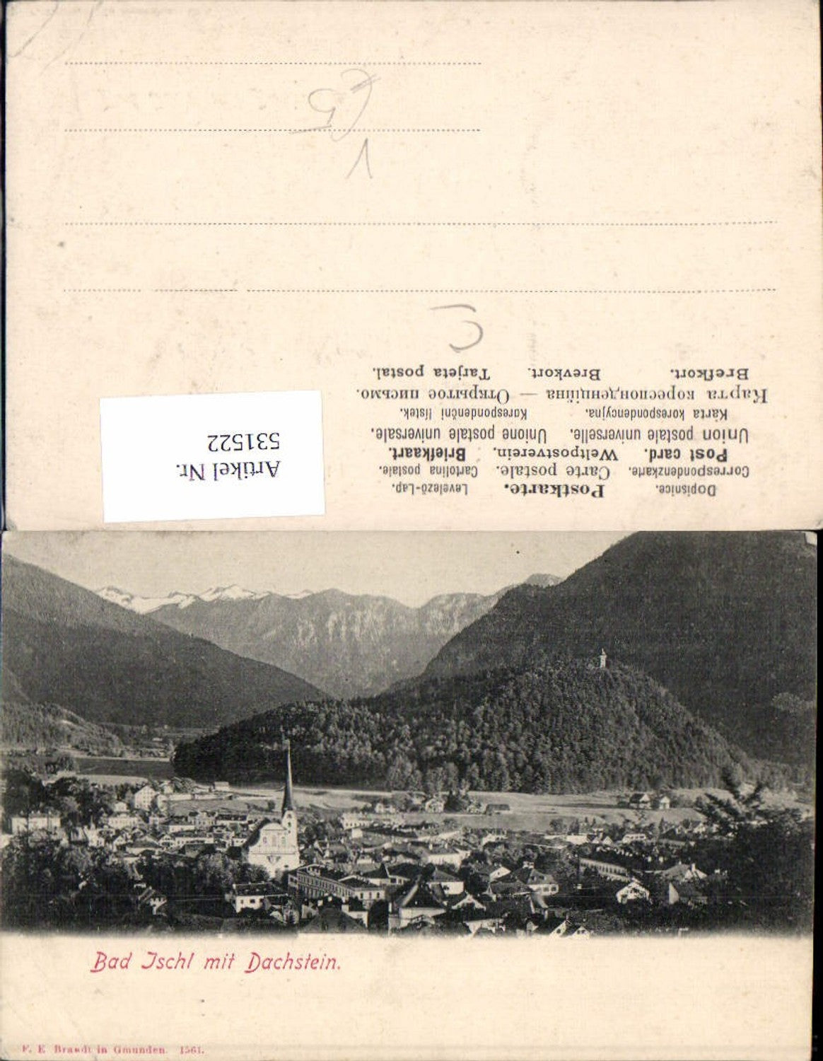 531522,Bad Ischl mit Dachstein pub Brandt 1561