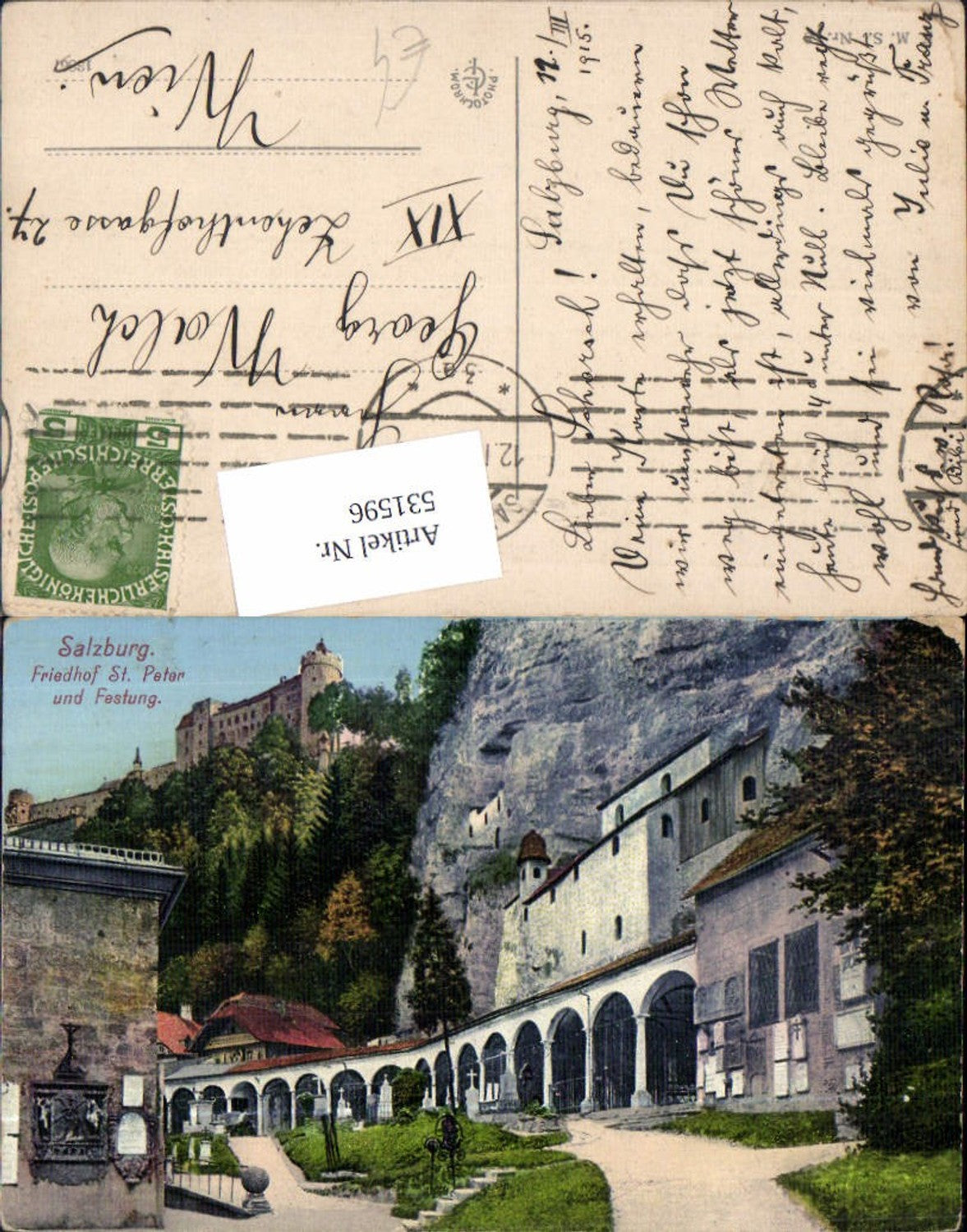531596, Salzburg City Cemetery St. Peter and Fortress pub FMS 59