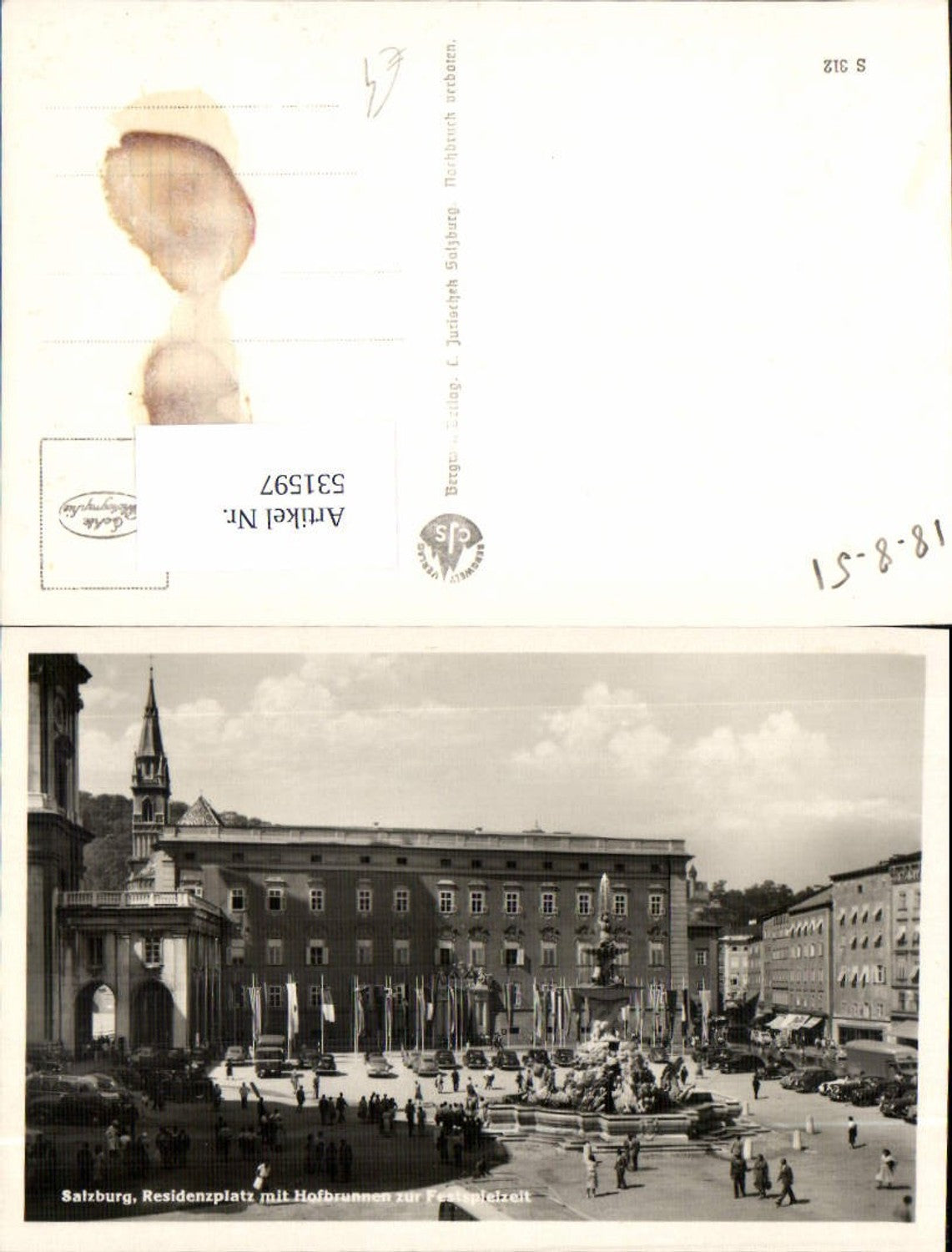 531597,Salzburg Stadt Residenzplatz VW Käfer Oldtimer Auto