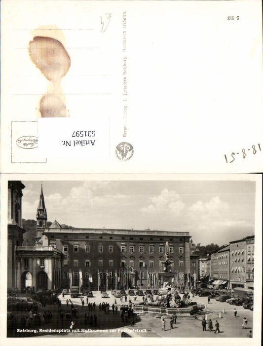 531597,Salzburg Stadt Residenzplatz VW Käfer Oldtimer Auto