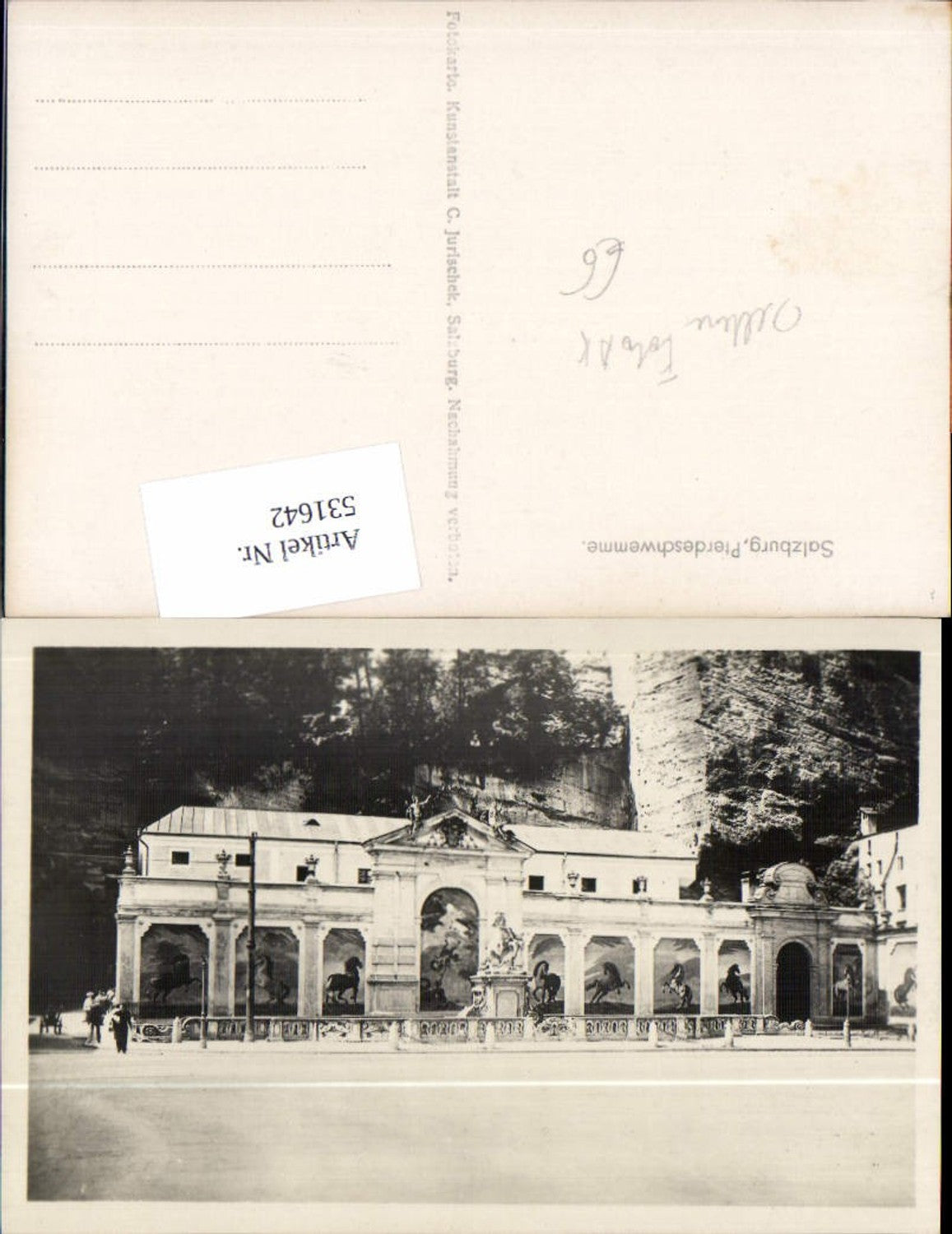 531642,seltene Foto-AK Salzburg Stadt Pferdeschwemme