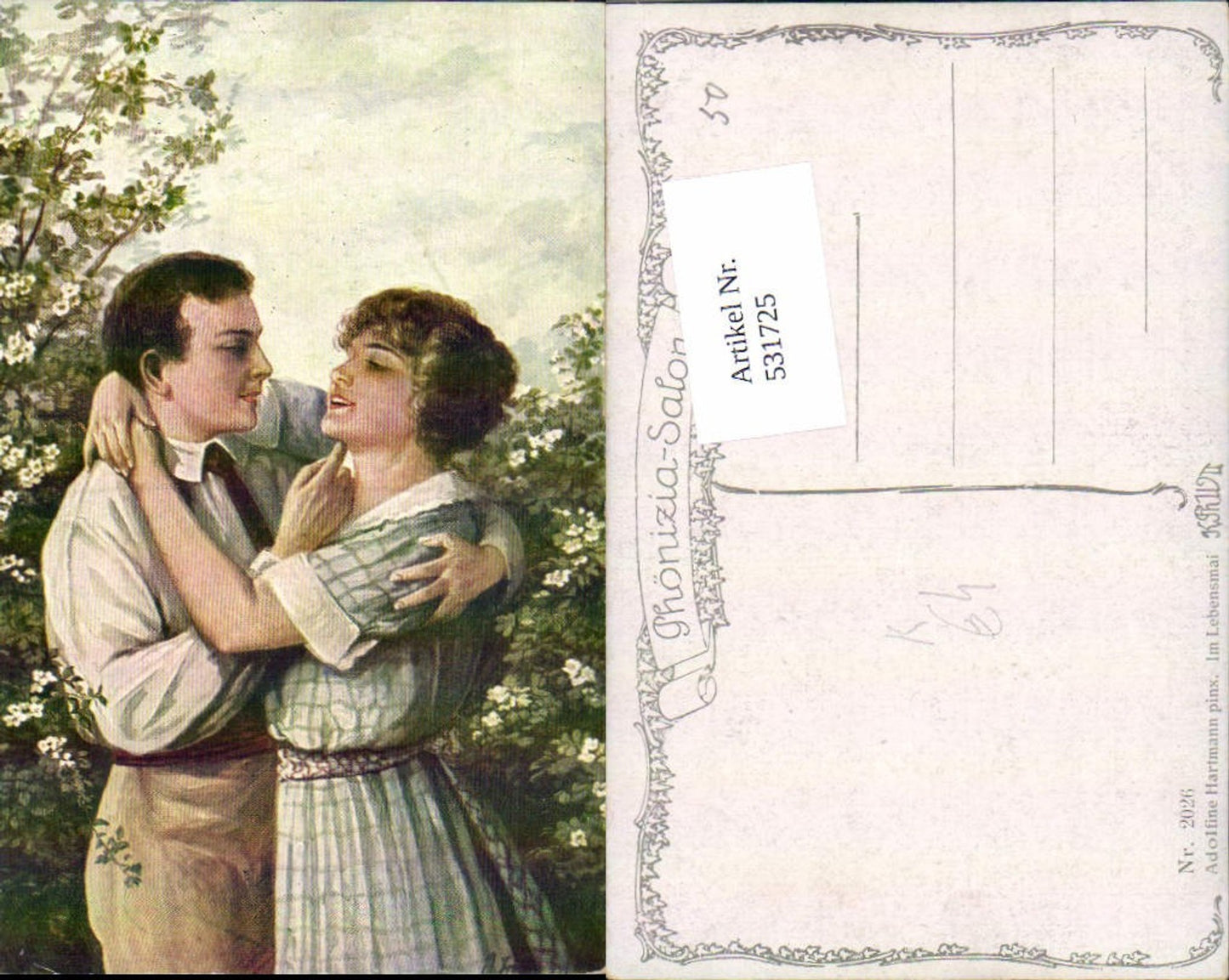 531725,Künstler AK Adolfine Hartmann Frau Liebe Paar