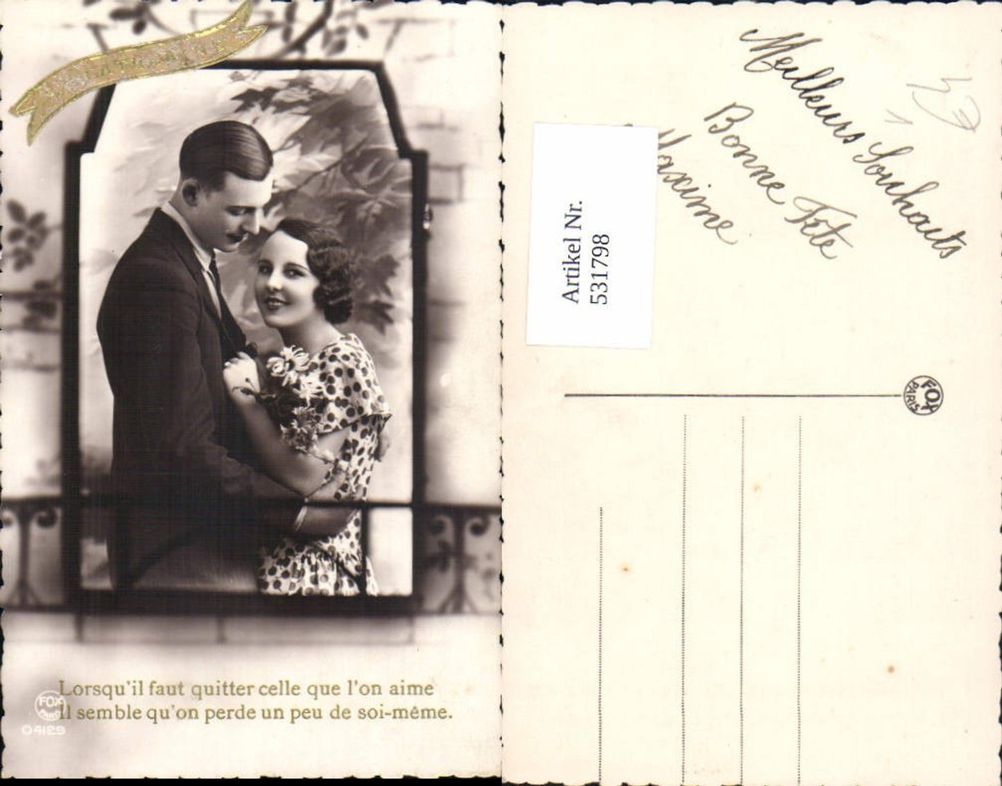 531798,Foto-AK Frau Liebe Paar Fotomontage Mann