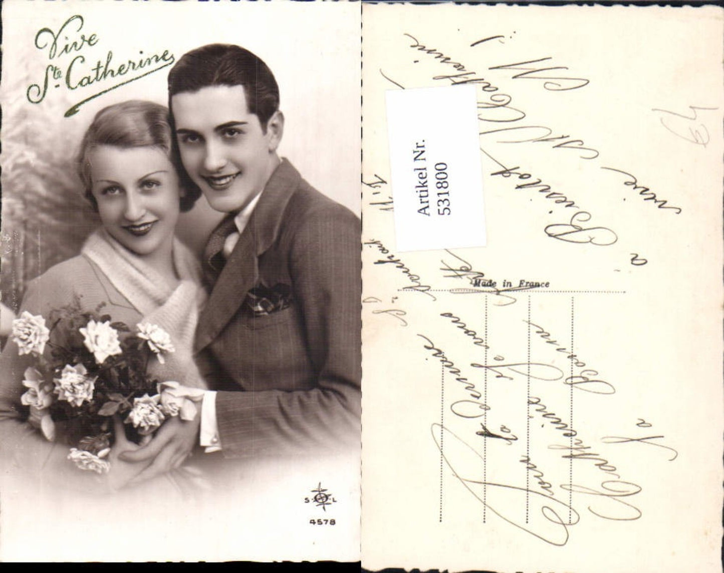 531800,Foto-AK Frau Liebe Paar Rosen