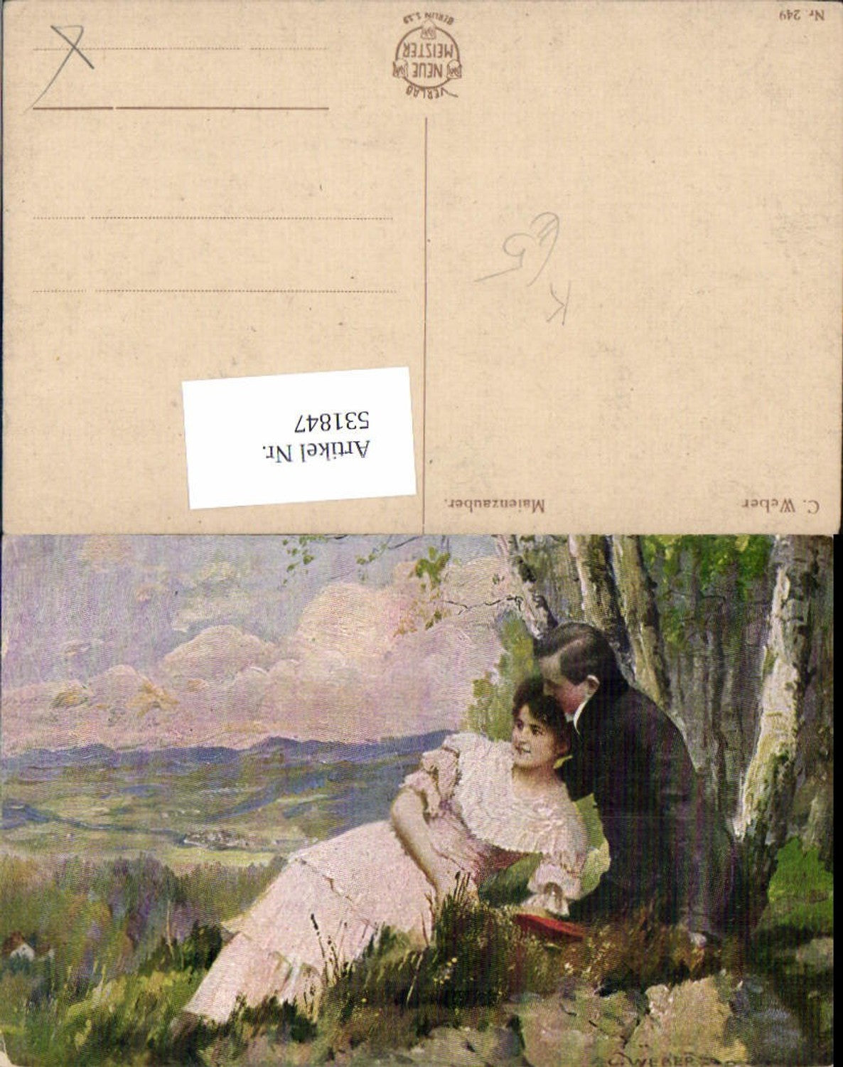 531847,Künstler AK C. Weber Frau Liebe Paar