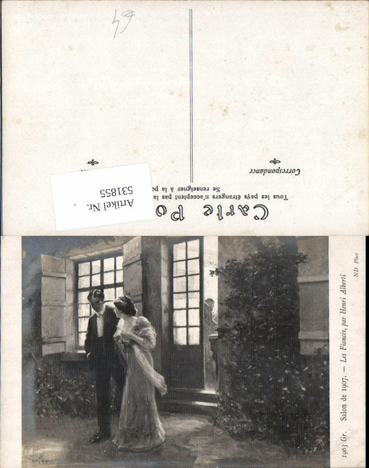 531855,Künstler AK Henri Alberti Frau Liebe Paar Kleid Mode Salon de 1907