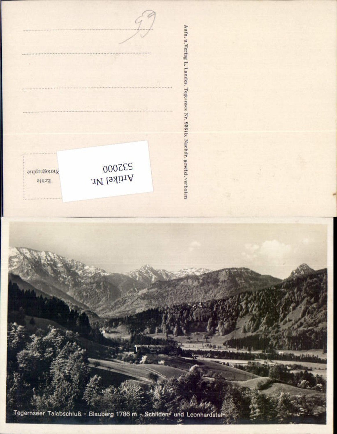 532000,Tegernsee Rottach Egern Talabschluß Blauberg