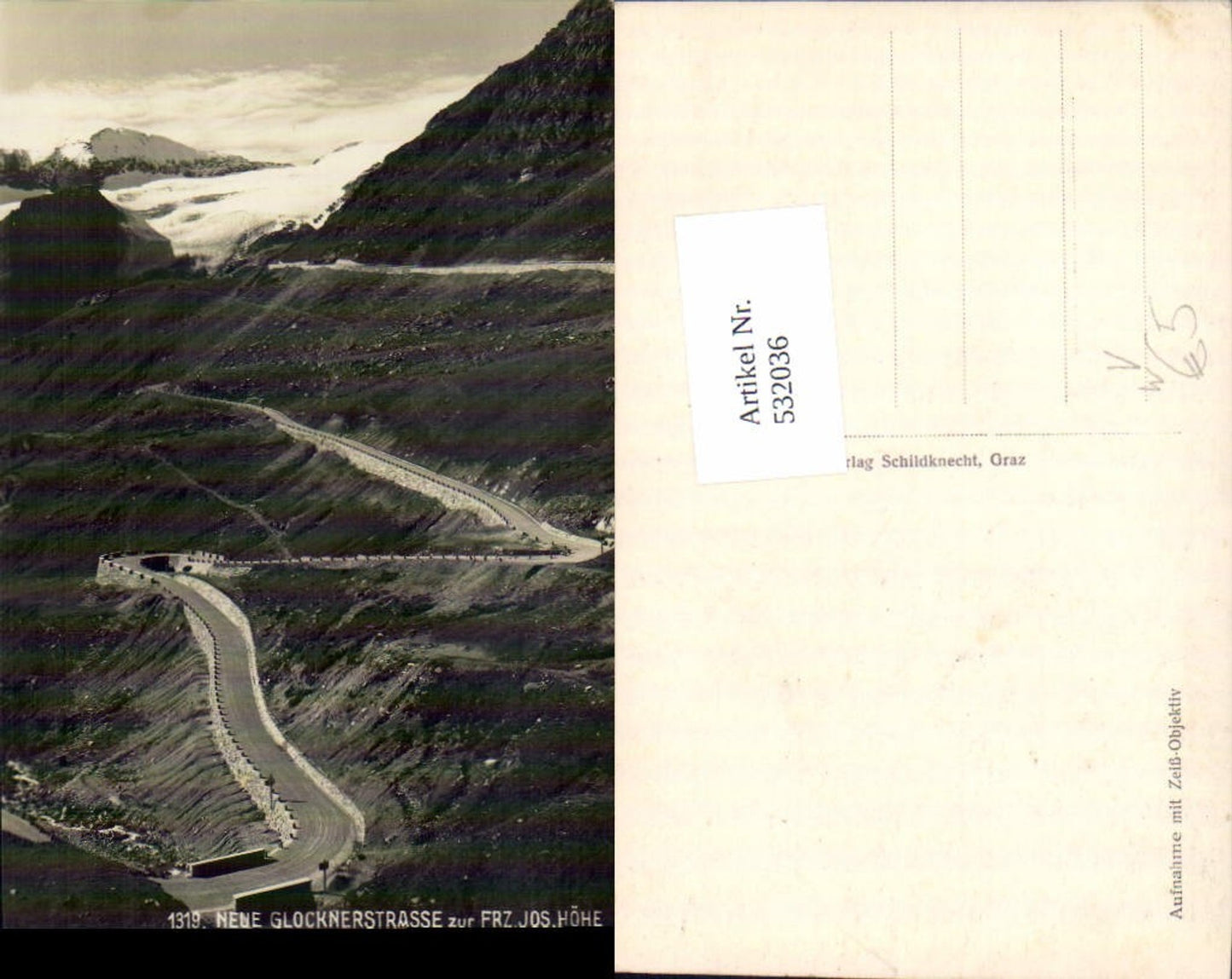 532036,tolle Foto-AK Grossglockner Hochalpenstrasse Heiligenblut Kehren