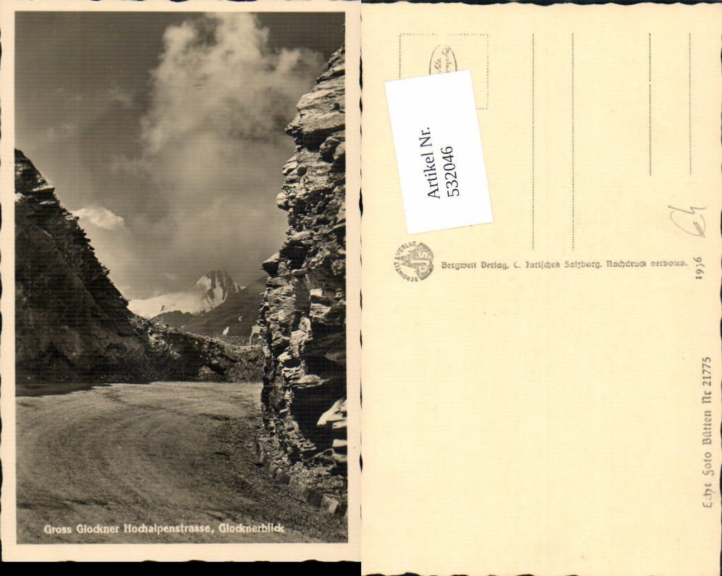 532046,Grossglockner Hochalpenstrasse Heiligenblut Partie um 1938