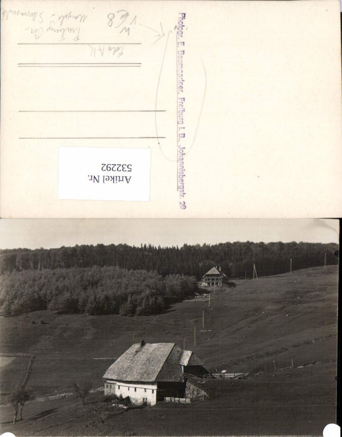 532292,Photograph E. Baumgartner Freiburg im Breisgau Umgebung Foto-AK