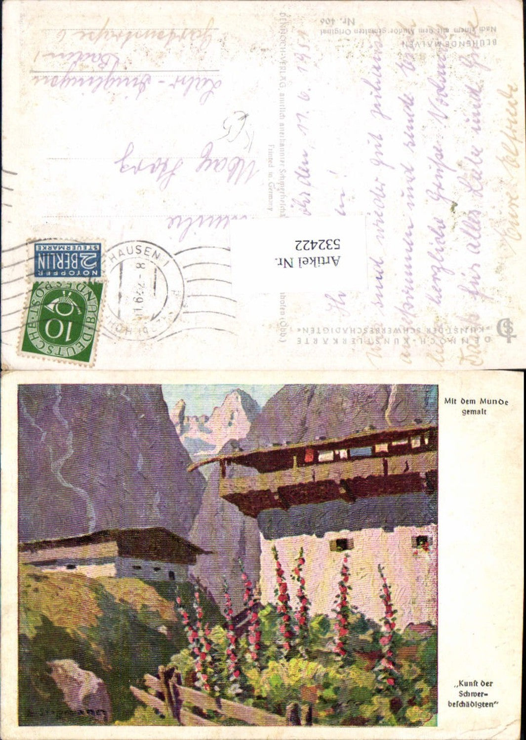 532422,Künstler AK mundgemalt E. Stegmann pub Dennoch Verlag 406