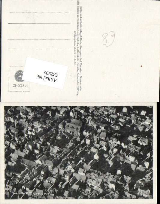 532992,tolle Fliegeraufnahme Hameln an der Weser