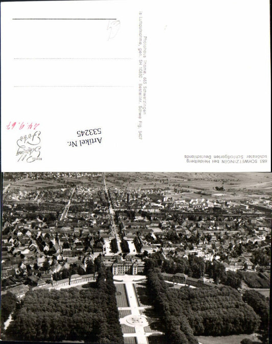 533245, Aerial photograph of Schwetzingen am Neckar, palace gardens