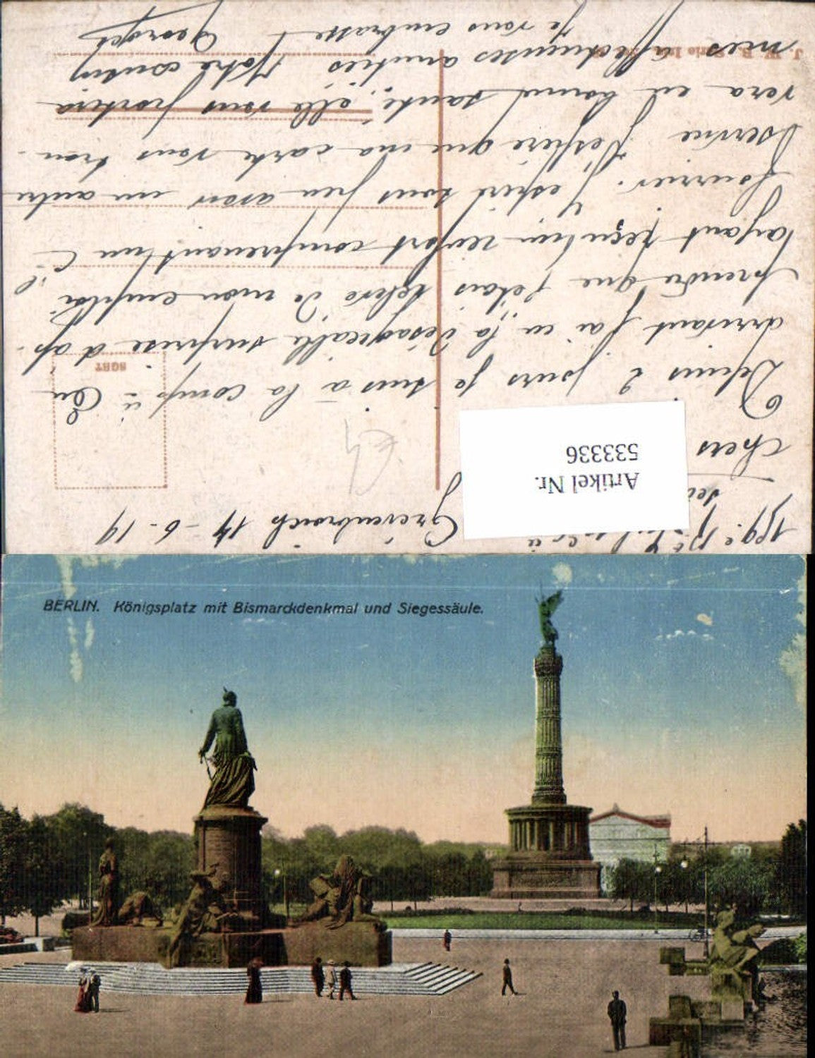 533336, Berlin, Königsplatz mit Bismarckdenkmal und Siegessäule Mitte