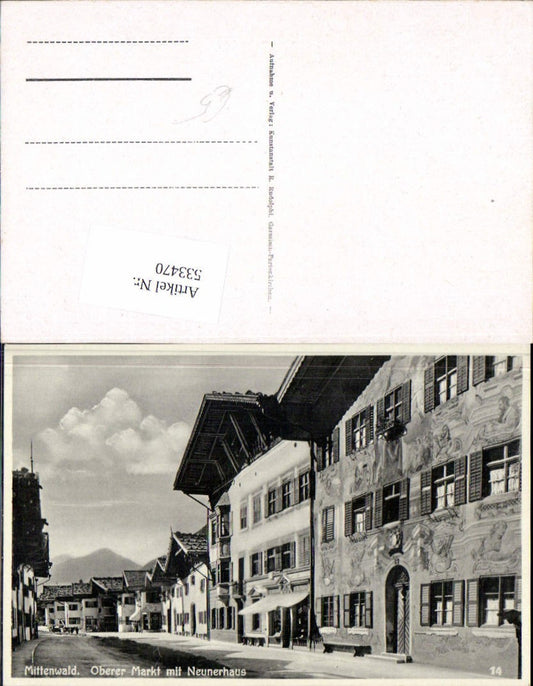 533470, Mitenwald, Oberer markt mit Neunerhaus
