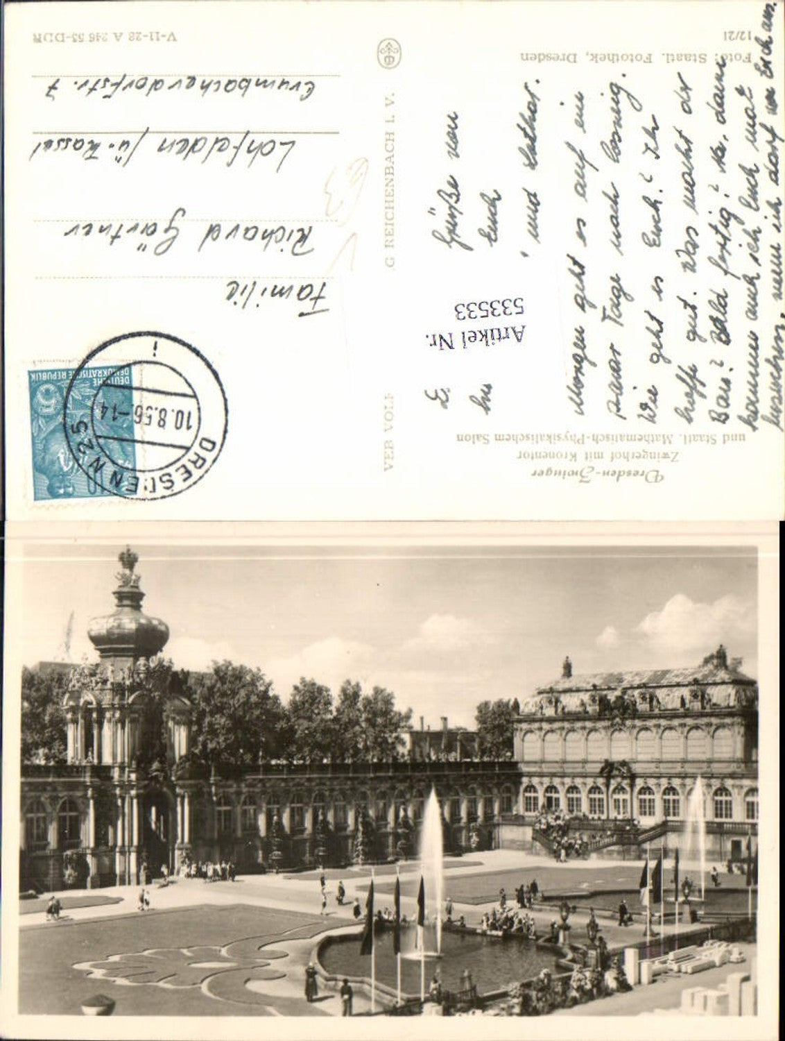 533533, Dresden Zwingerhof mit Kronentor, VEB Vokskunstverlag Reichenbach