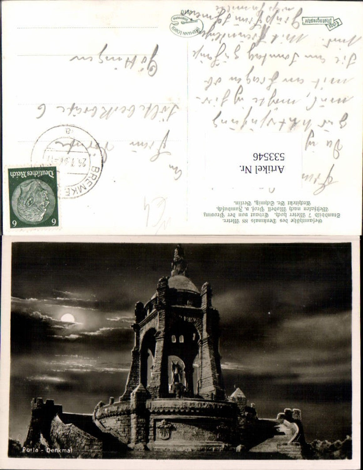533546, Porta Westfalica Detmold Denkmal, Kaiser Wilhelm Denkmal