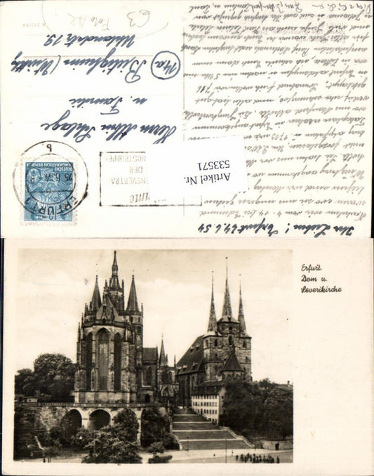 533571, Foto AK, Erfurt dom u. Severikirche