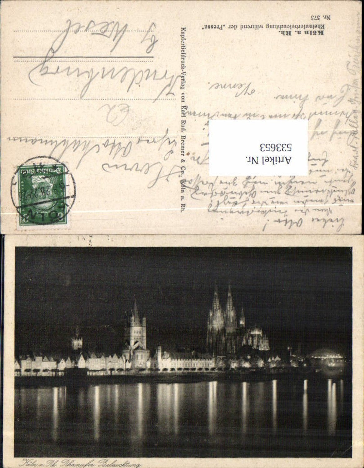 533653,Köln am Rhein bei Nacht