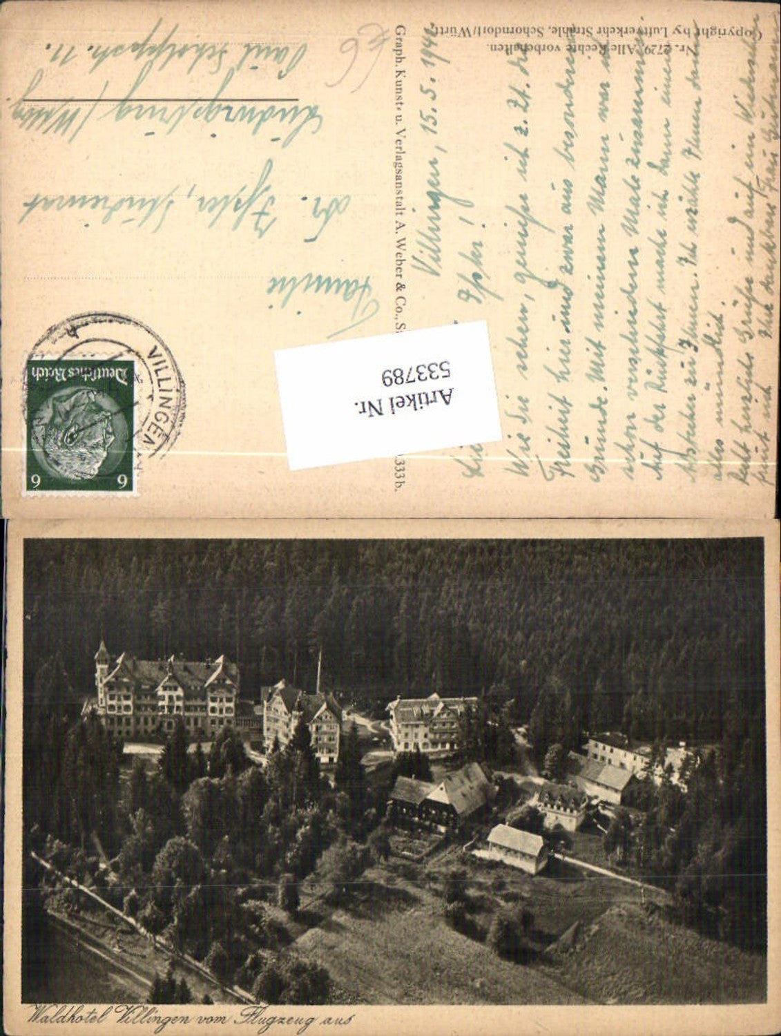 533789,tolle Fliegeraufnahme Villingen Waldhotel Schwenningen