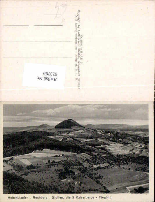 533799, Aerial photograph Hohenstaufen Rechberg Aerial view Göppingen