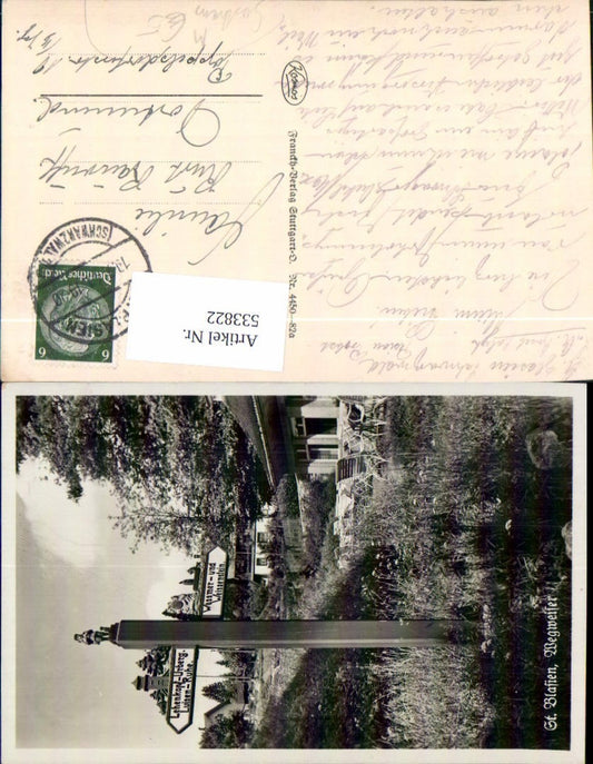 533822, St. Blasien in the Black Forest, signpost near the inn