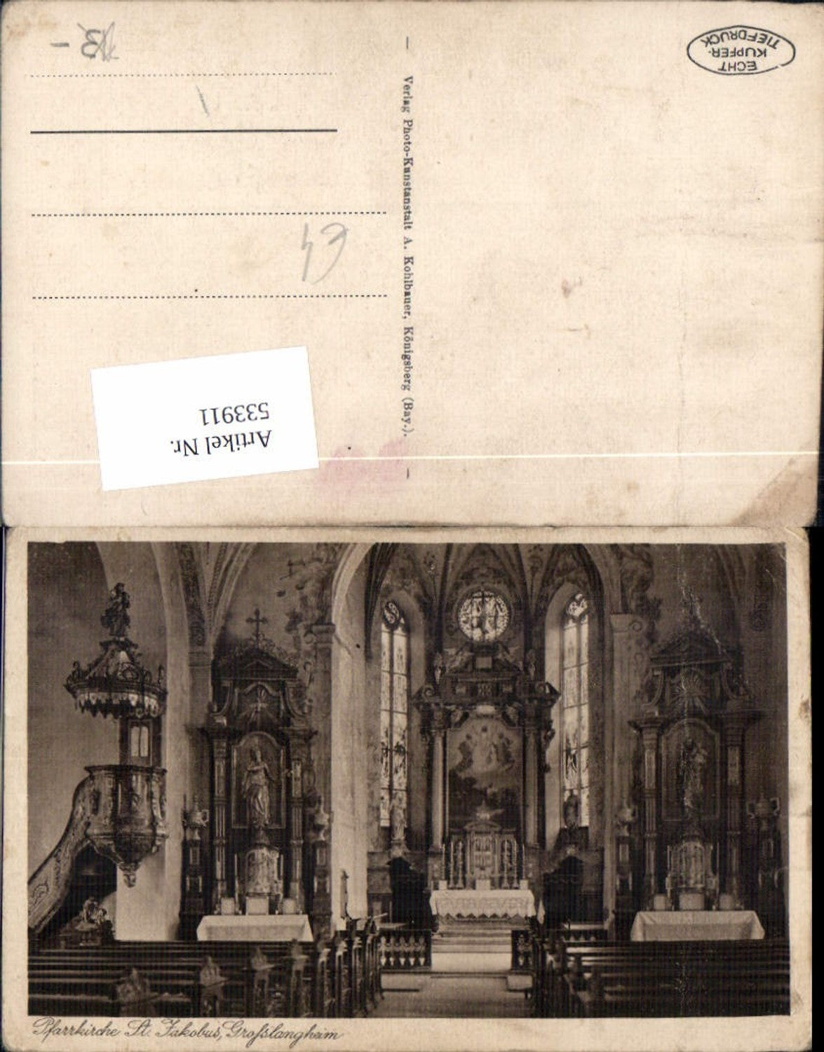 533911,Pfarrkirche St. Jakobus Großlangheim LK Kitzingen