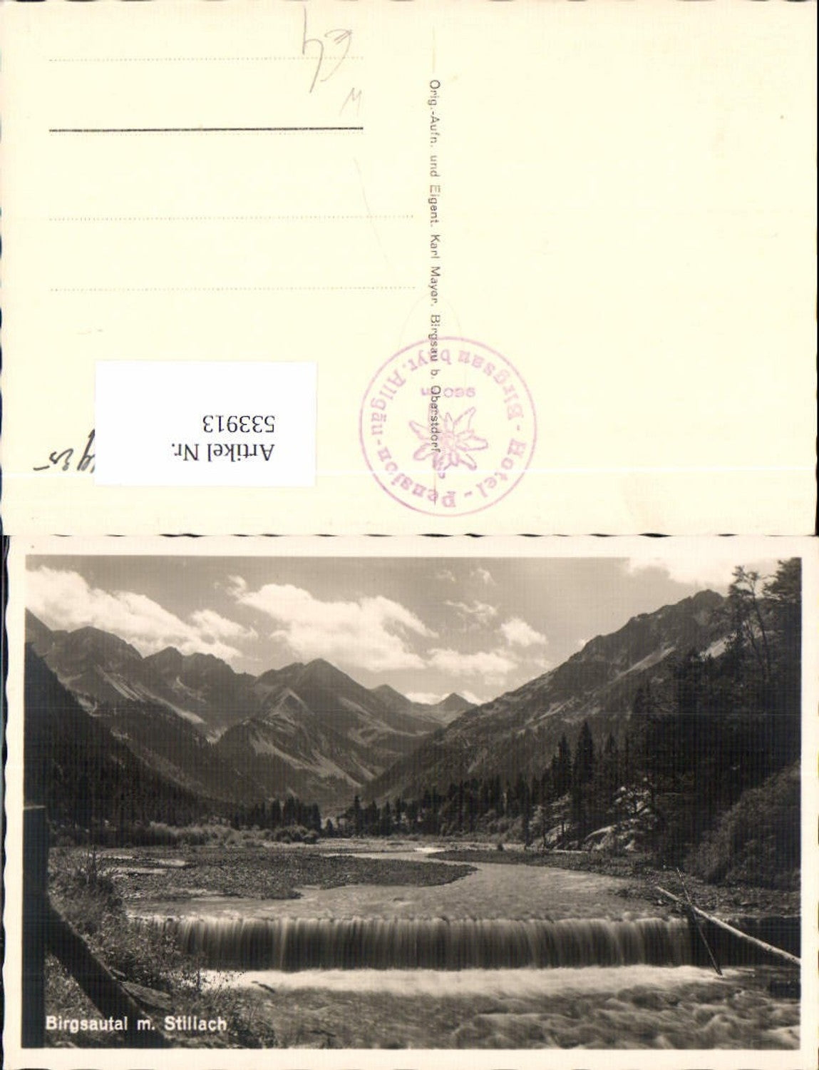 533913, Photo-AK Birgsautal Birgsau Stillach near Oberstdorf Wehr