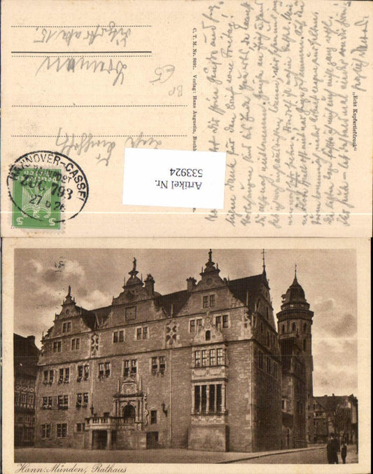 533924,Hann. Münden Rathaus Bahnpost Zug 793 Hannover Cassel