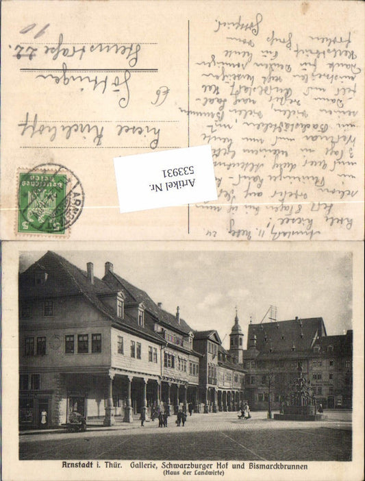 533931, great AK Arnstadt in Thuringia Schwarzburger Hof Gasthaus