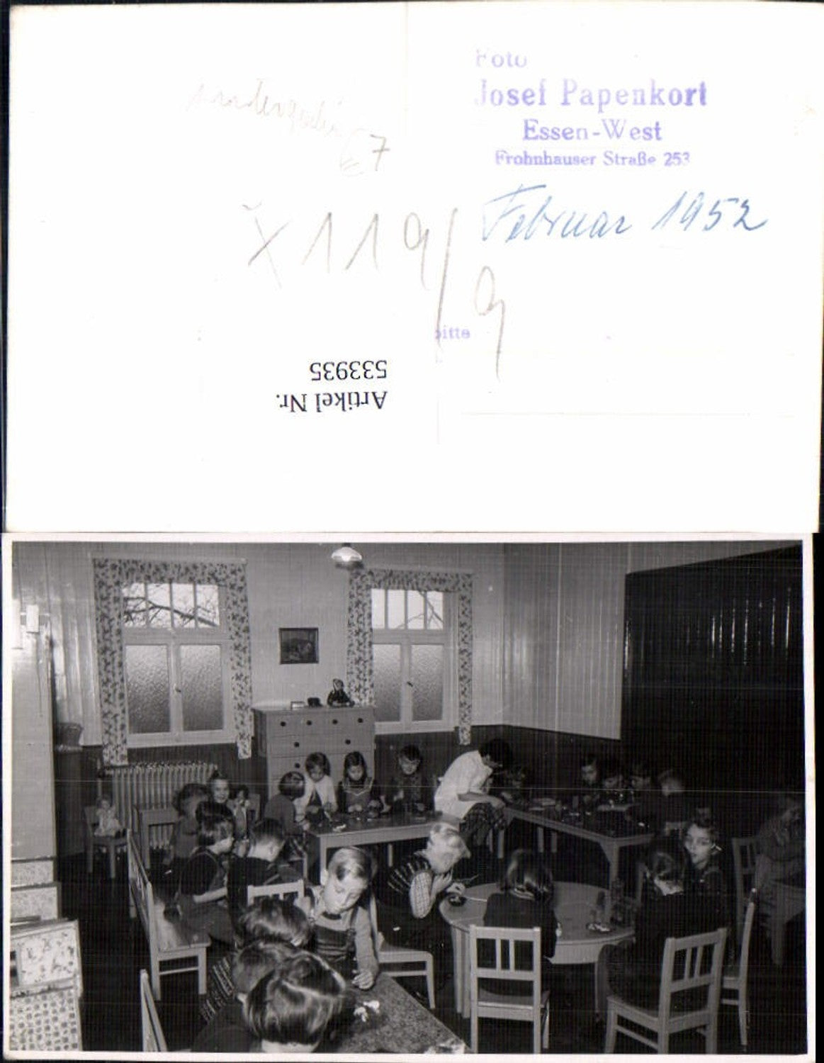 533935,tolle Foto-AK Schule Kinder Kindergarten Essen West Frohnhauser Straße