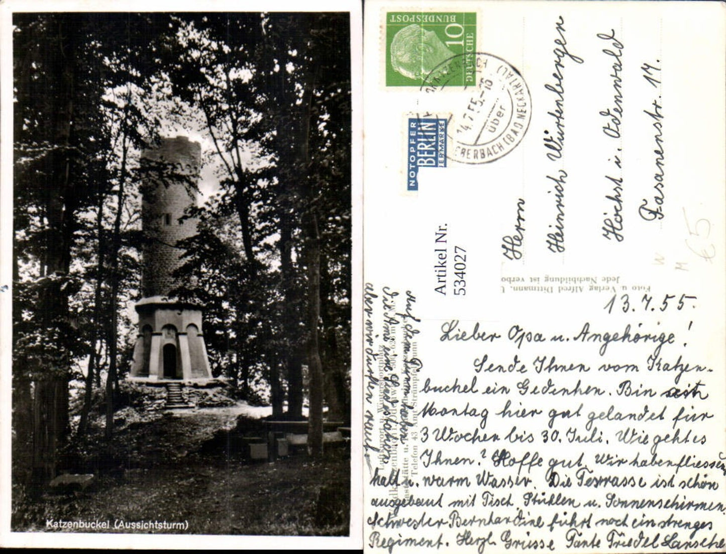 534027,Strümpfelbrunn Waldkatzenbach im Odenwald Aussichtsturm Waldbrunn