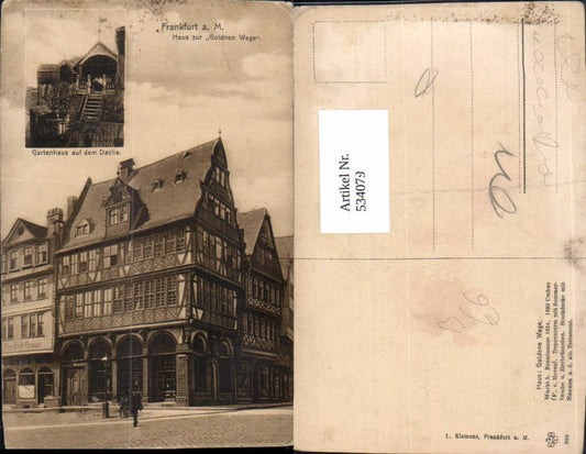 534079,Mehrbild Ak Frankfurt a. Main Haus d. Goldnen Wage Gartenhaus auf d. Dache