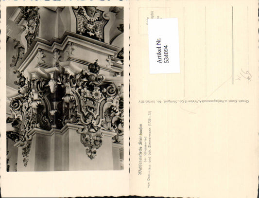 534094,Foto Ak Wallfahrtskirche Steinhausen b. Bad Schussenried Innenansicht