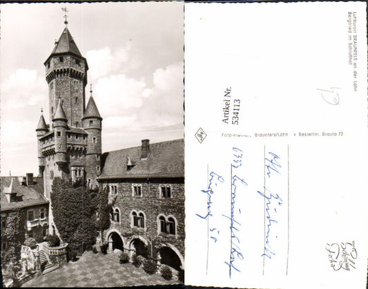 534113,Foto Ak Braunfels a. d. Lahn Bergfried i. Schlosshof