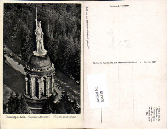 534119,Fliegeraufnahme Detmold Hermannsdenkmal i. Teutoburger Wald