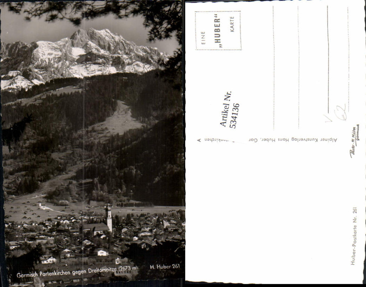 534136,Foto Ak Garmisch-Partenkirchen geg. Dreitorspitze pub Huber 261