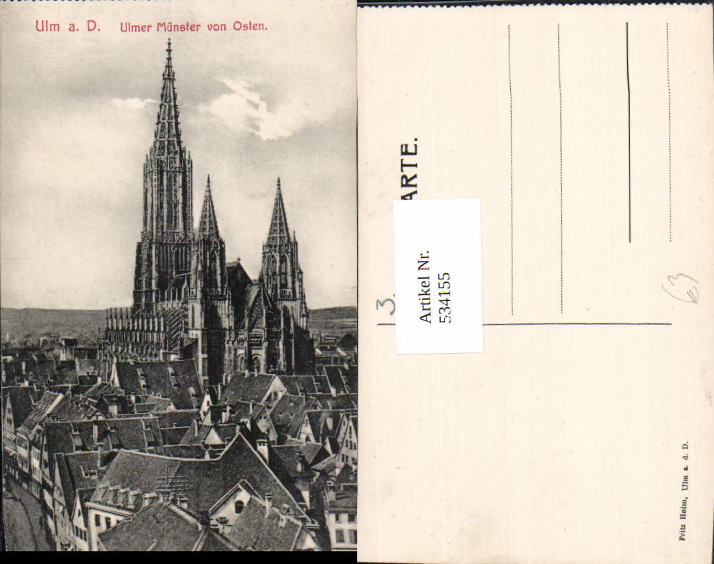 534155,Ulm a. d. Donau Ulmer Münster von Osten