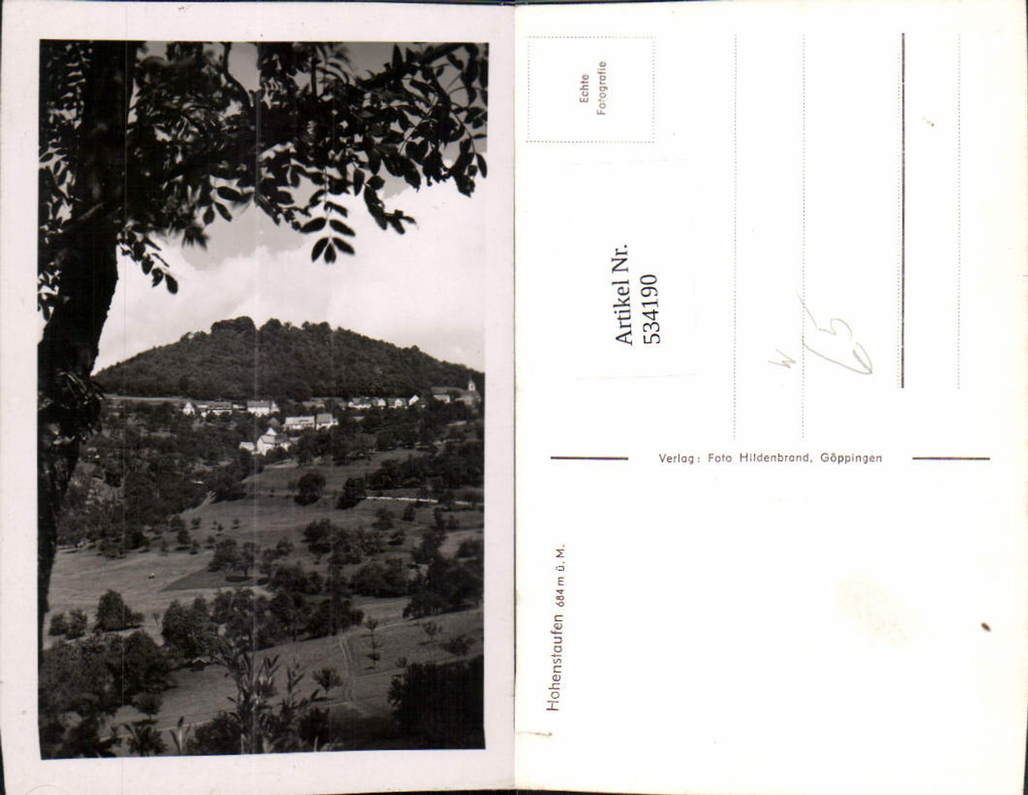 534190,Foto Ak Hohenstaufen b. Göppingen Ansicht m. Baum