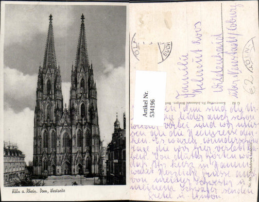 534196,Köln a. Rhein Dom Westseite