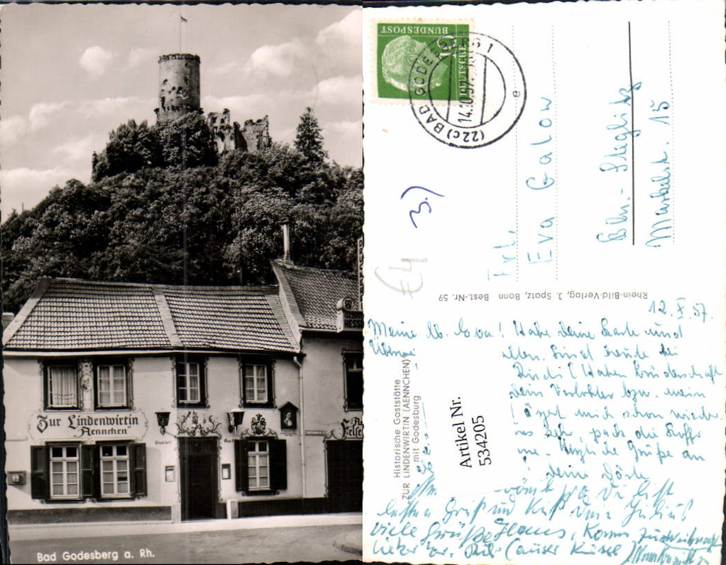 534205,Foto Ak Bonn Godesburg Gaststätte Zur Lindenwirtin