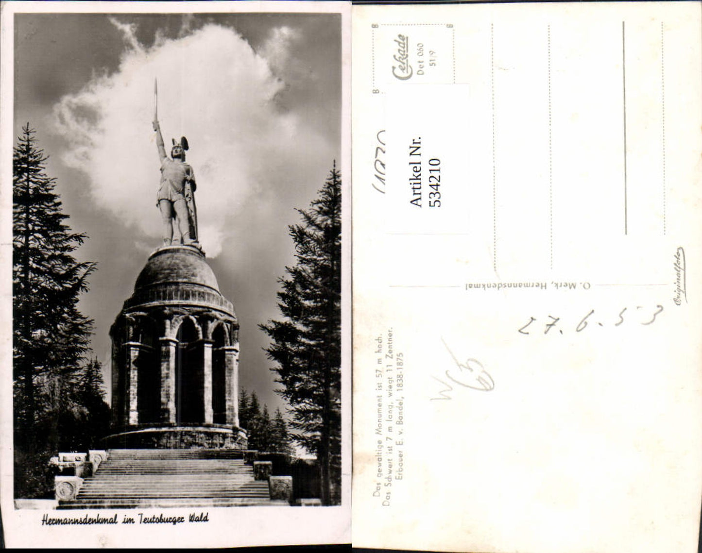 534210,Foto Ak Detmold Hermannsdenkmal i. Teutoburger Wald