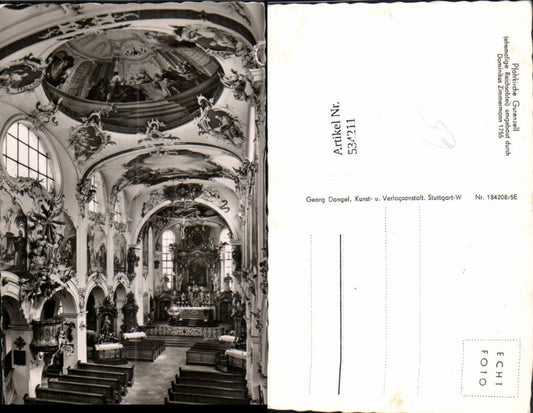 534211,Foto Ak Gutenzell-Hürbel Gutenzell Pfarrkirche Innenansicht