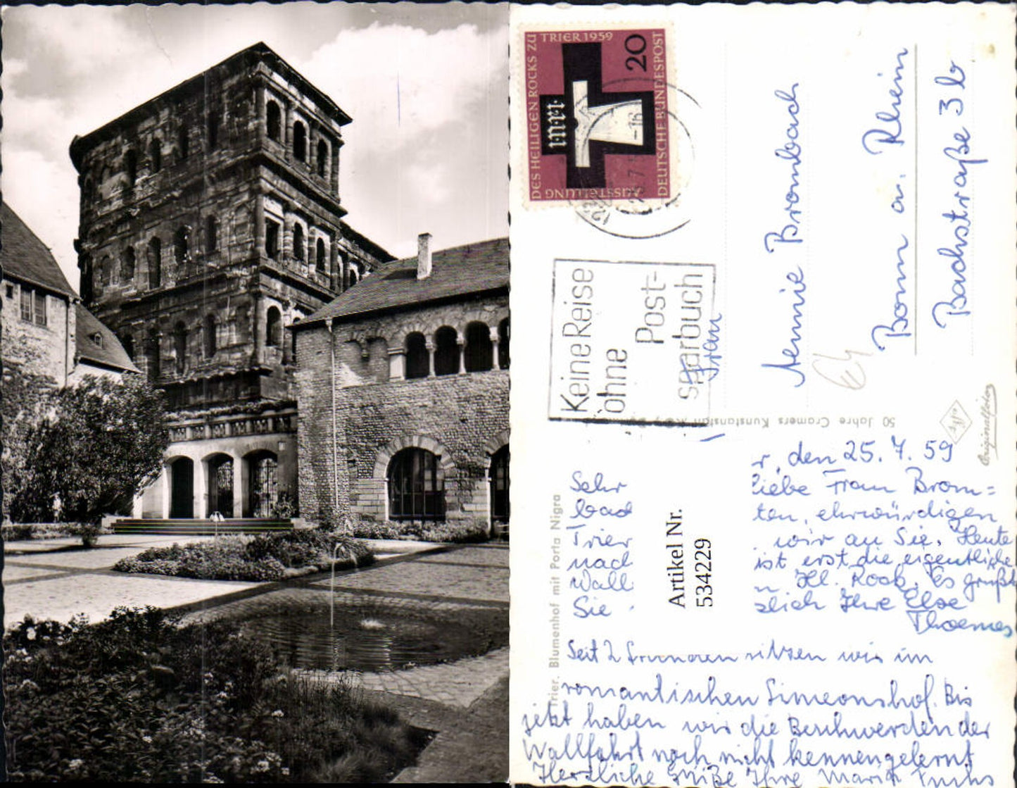 534229,Foto Ak Trier Blumenhof m. Porta Nigra