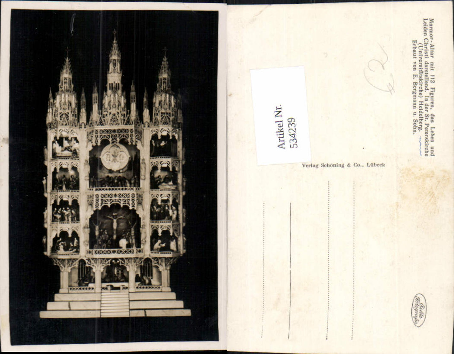 534239,Foto Ak Heidelberg St Peterskirche Marmor-Altar