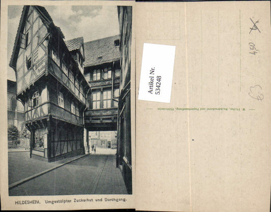 534248,Hildesheim Umgestülpter Zuckerhut u. Durchgang Fachwerkhaus