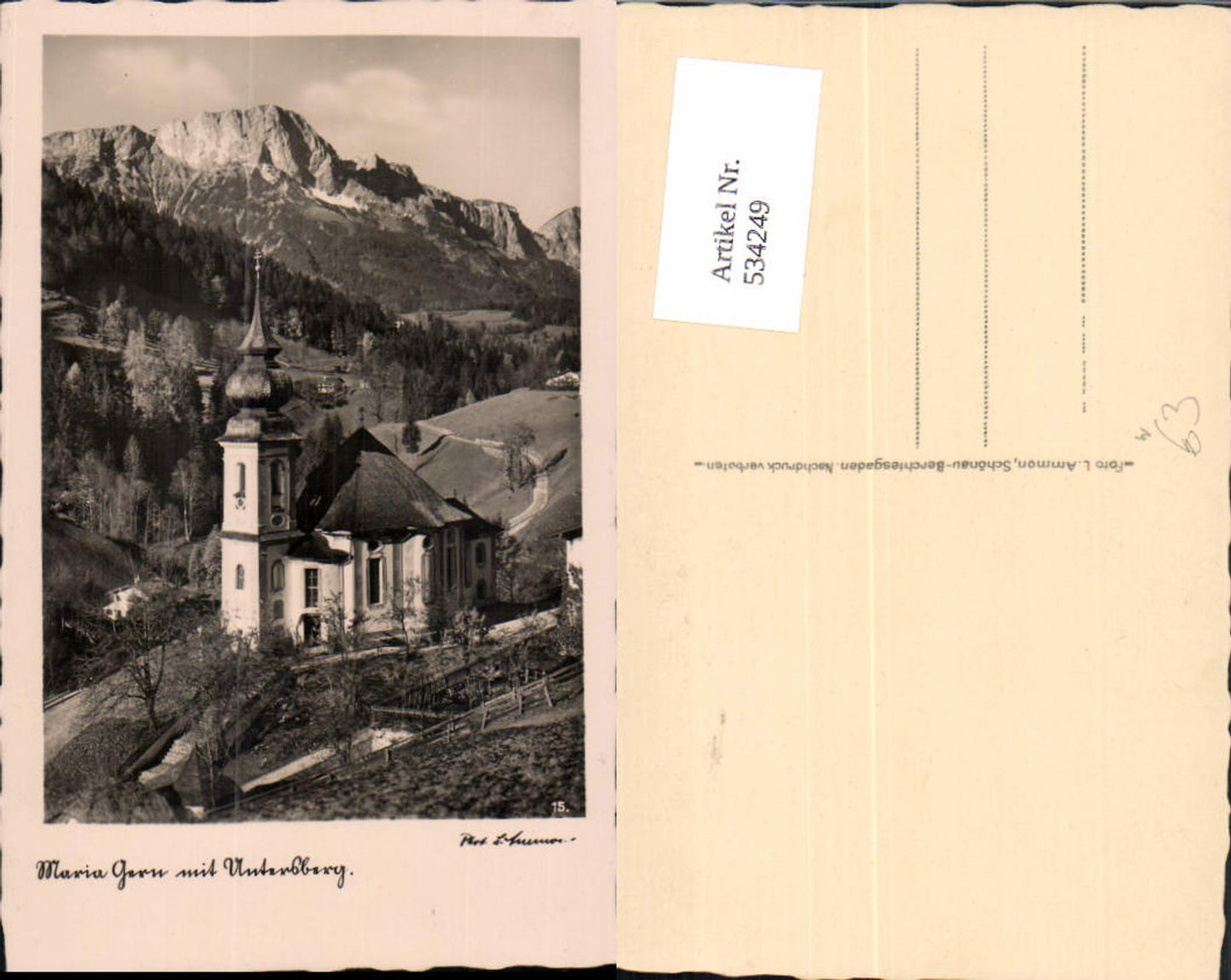 534249,Foto Ak Berchtesgaden Maria Gern m.Untersberg Kirche